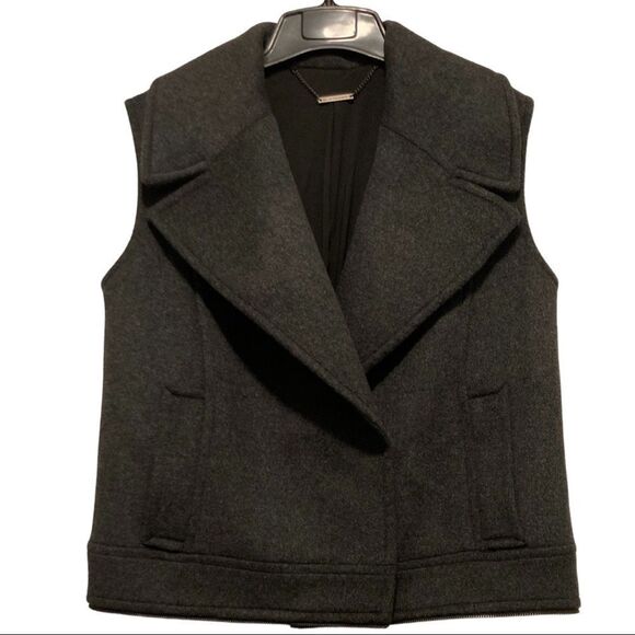 Elie Tahari Gray Willa Wool Convertible Vest in Dark Gray - Picture 6 of 13